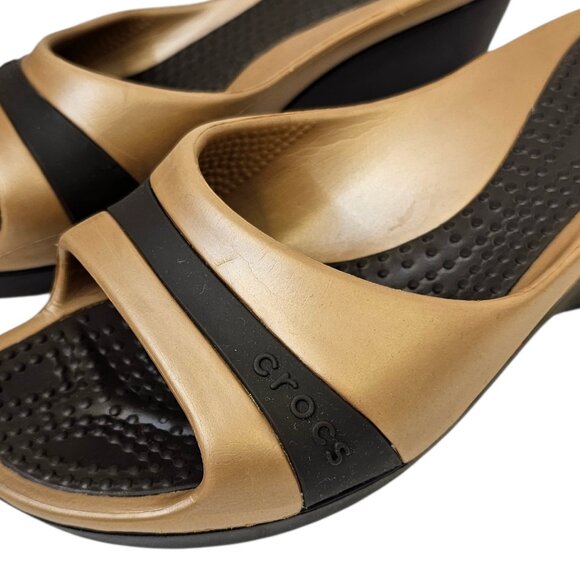 CROCS Womens Wedges, Rubber, Comfort, Open Toe Sandals, Size 7 - Picture 2 of 9